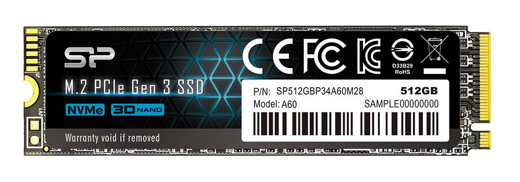SILICON POWER (Solid State Disk) M.2 2280 PCIe SSD, A60, 512 Go std