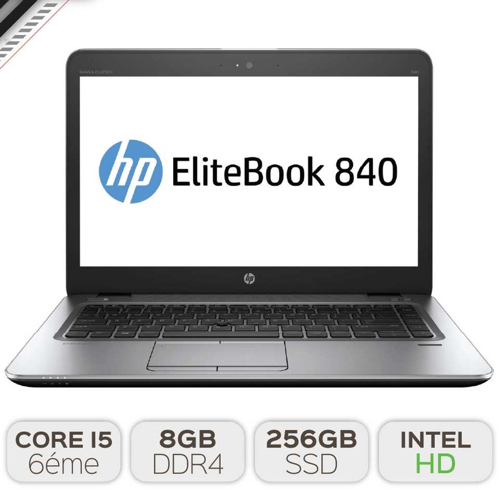 HP EliteBook 840 G3 / Core i5-6200U / RAM 8GB / 256GB SSD / 14&quot;  / Win 10 Pro / Grade A-B / Qwerty / Garantie 3 mois