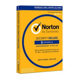 [21367764] NORTON SECURITY DELUXE 3.0 FA 1 utilisateur 5 postes 12 mois Afrique