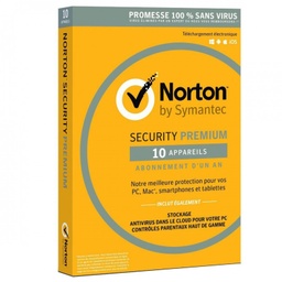 [21367772] NORTON SECURITY PREMIUM 3.0 - 25 Go de Sauvegarde - 1 utilisateur 10 postes - 12 mois édition Afrique